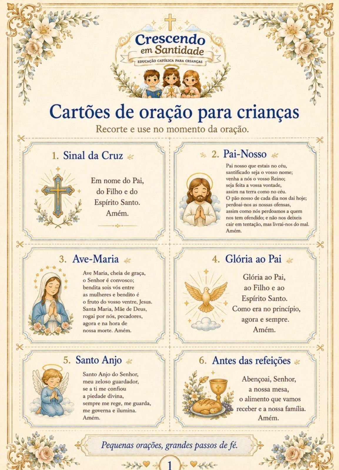 Cartões de Oração para Crianças