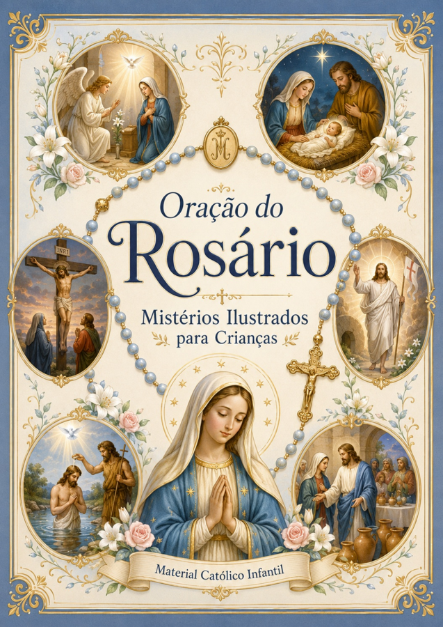 Capa do material Rosário Ilustrado para Crianças